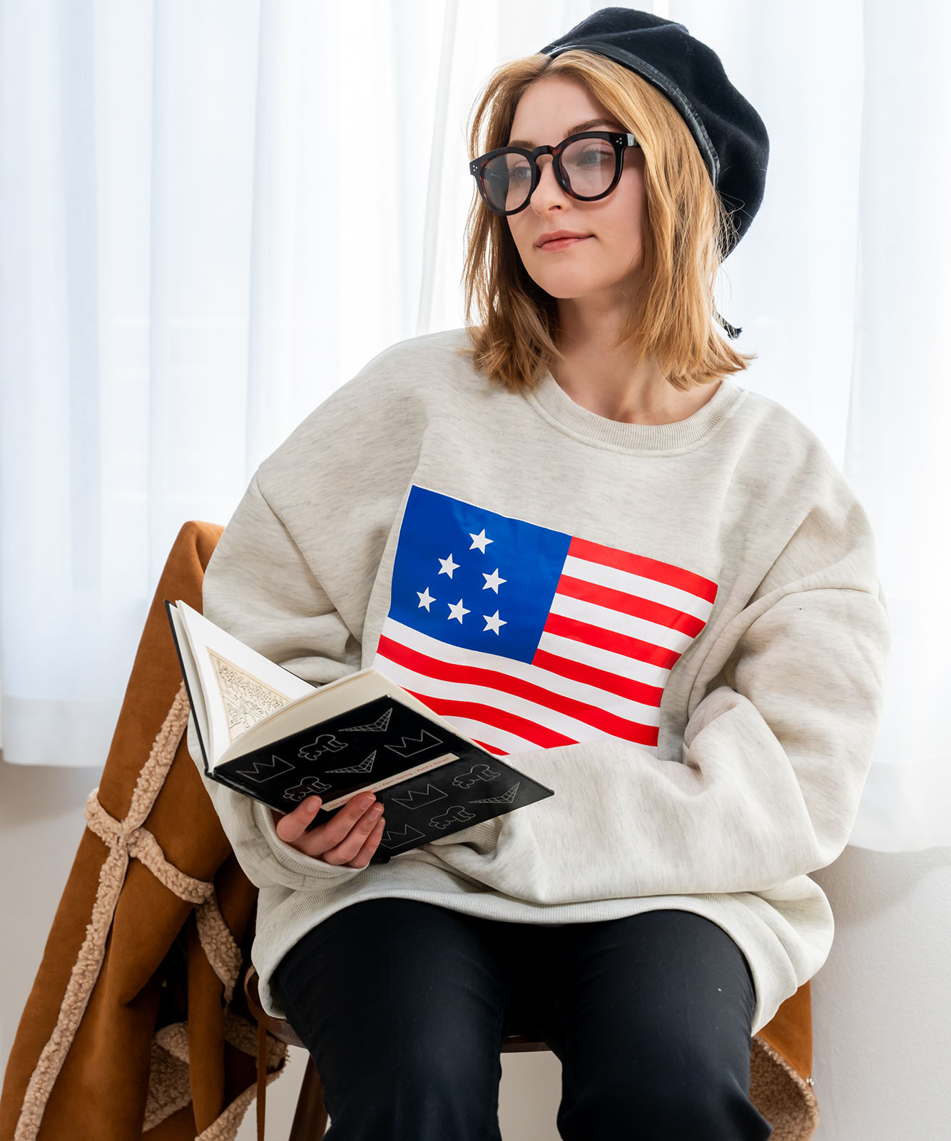 DEVICE select オーバーサイズ プルオーバー 星柄 スタープリント スウェット トレーナー ノームコア メンズ レディース