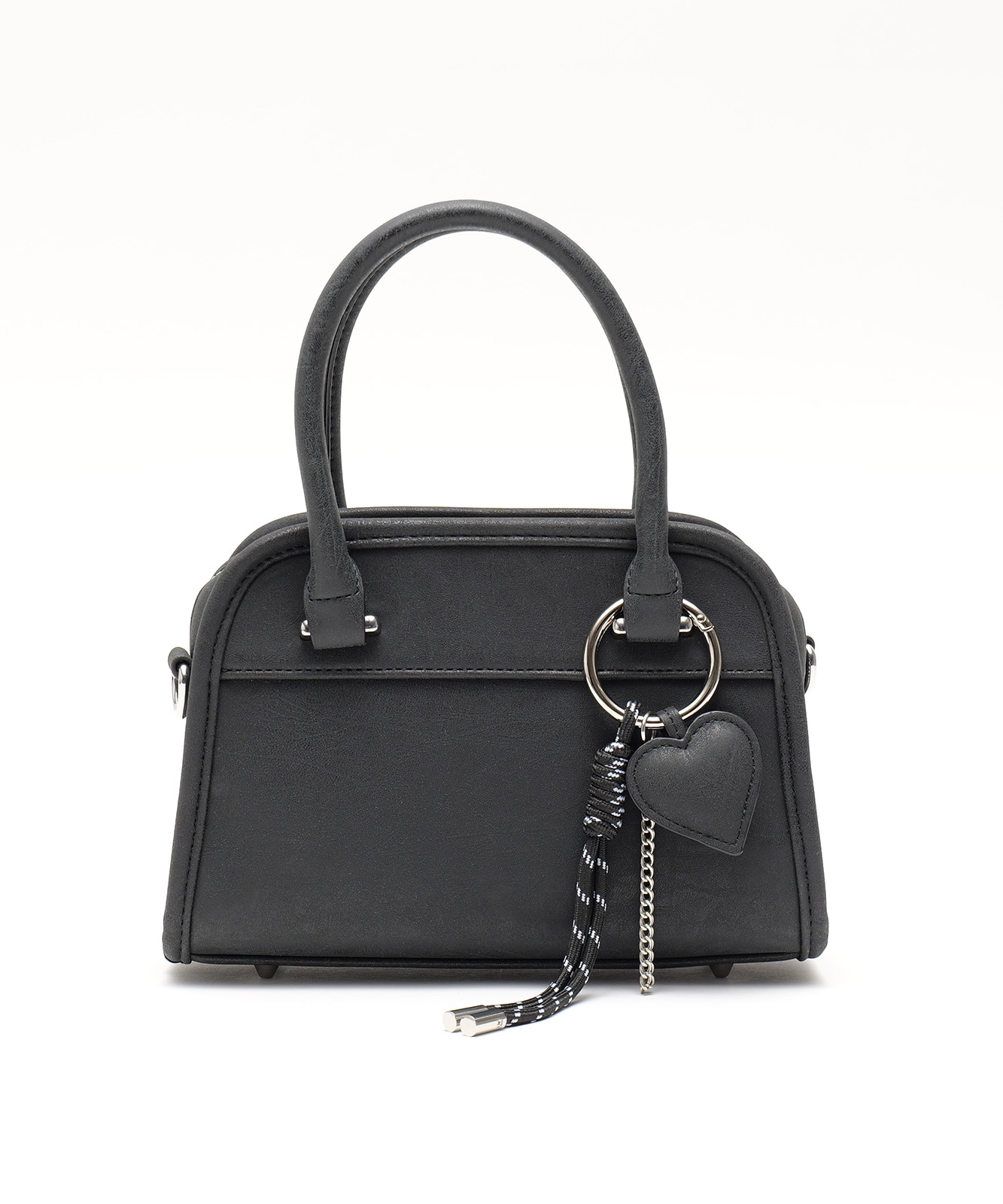 【 DEVICE GAL 】 Heart Tease 3連チャーム付き ヴィンテージライク 2way ラウンドミニボストンバッグ レディース おしゃれ ブランド 学生 カジュアル きれいめ 大人 女性 DTG25036