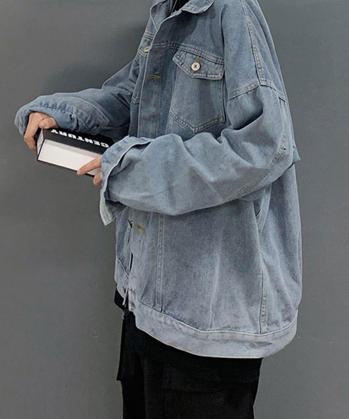 メンズ デニムジャケット ビッグシルエット カジュアル Q00207 楽天市場】 春服 アウター デニムジャケット オーバーサイズ