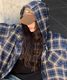 【 DEVICE select 】 フーディー ヴィンテージライク チェックシャツ メンズ レディース ユニセックス 韓国風 Y2K ストリート カジュアル 秋服 TA1298