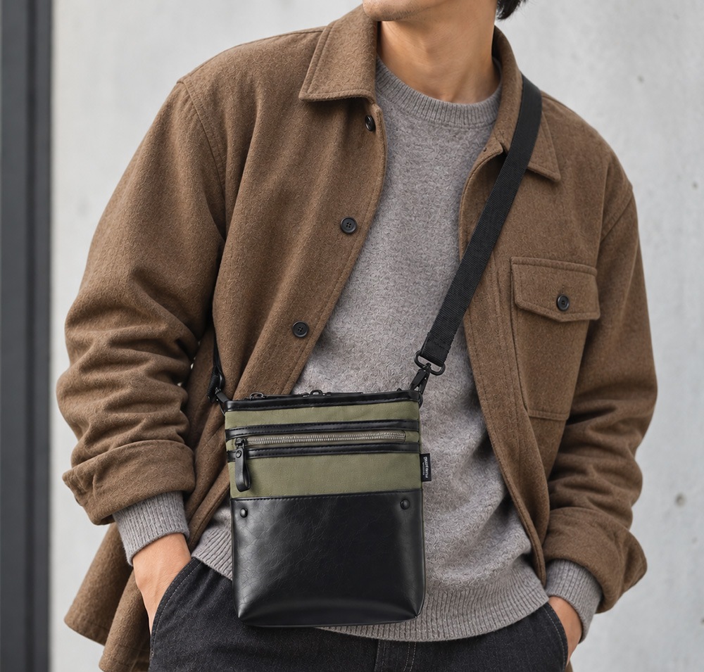【Rename】 ミニサコッシュ型3way スクエアショルダー メンズ レディース ユニセックス おしゃれ 大容量 軽量 通学 通勤 韓国ストリート RCH70025