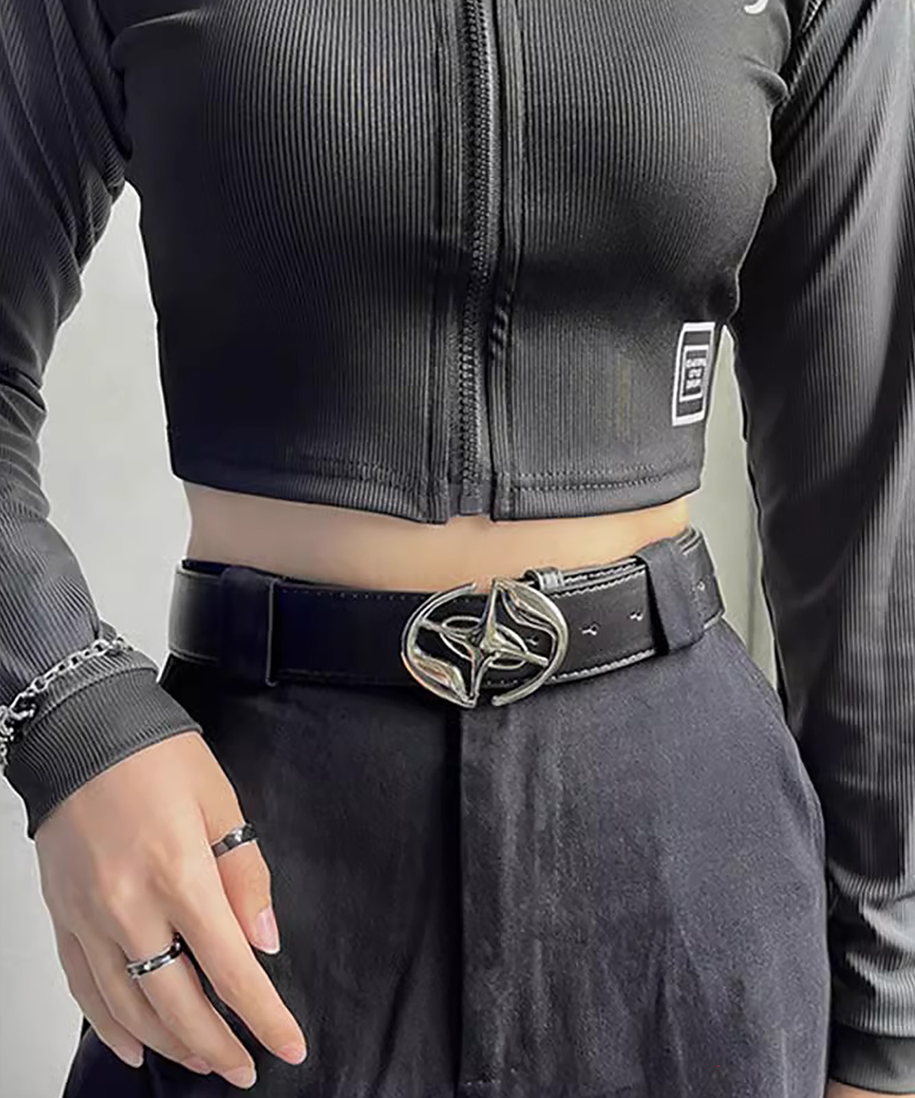 DEVICE select デザイン メタルバックルベルト ブラック シルバー メンズ レディース