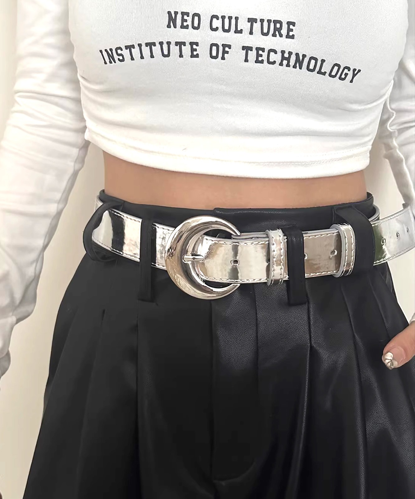 DEVICE select デザイン メタルバックルベルト ブラック シルバー メンズ レディース