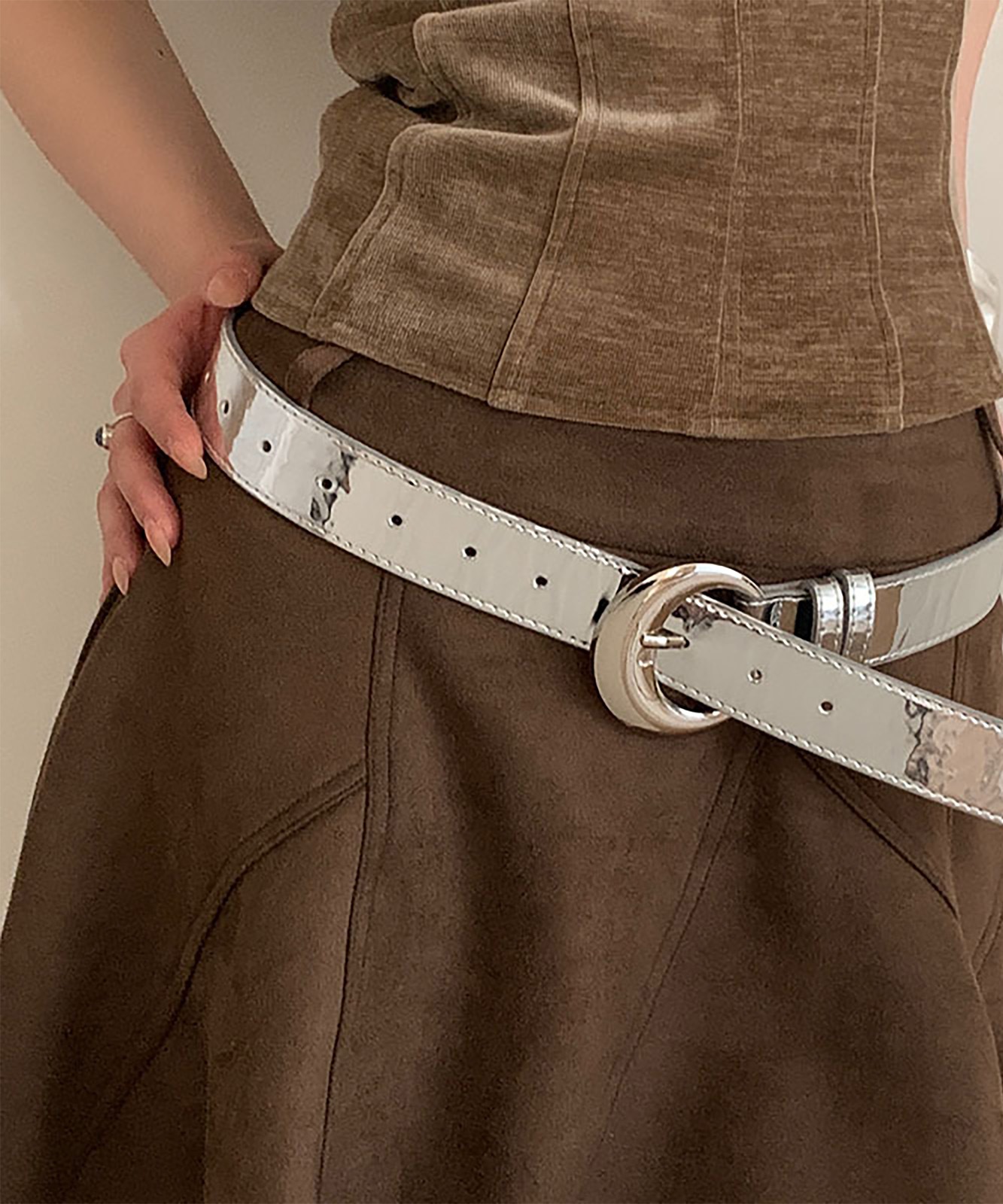 DEVICE select デザイン メタルバックルベルト ブラック シルバー メンズ レディース