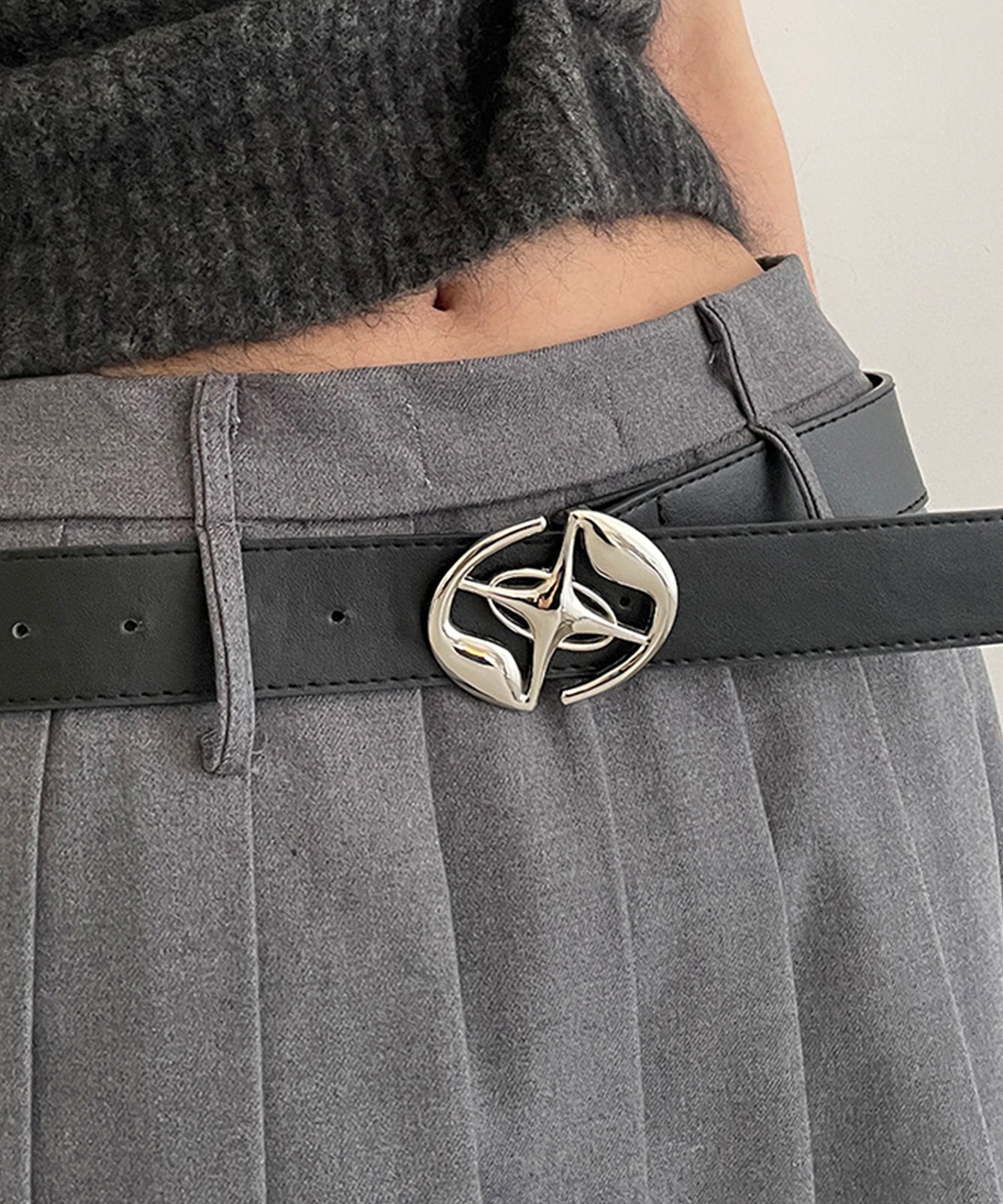 DEVICE select デザイン メタルバックルベルト ブラック シルバー メンズ レディース