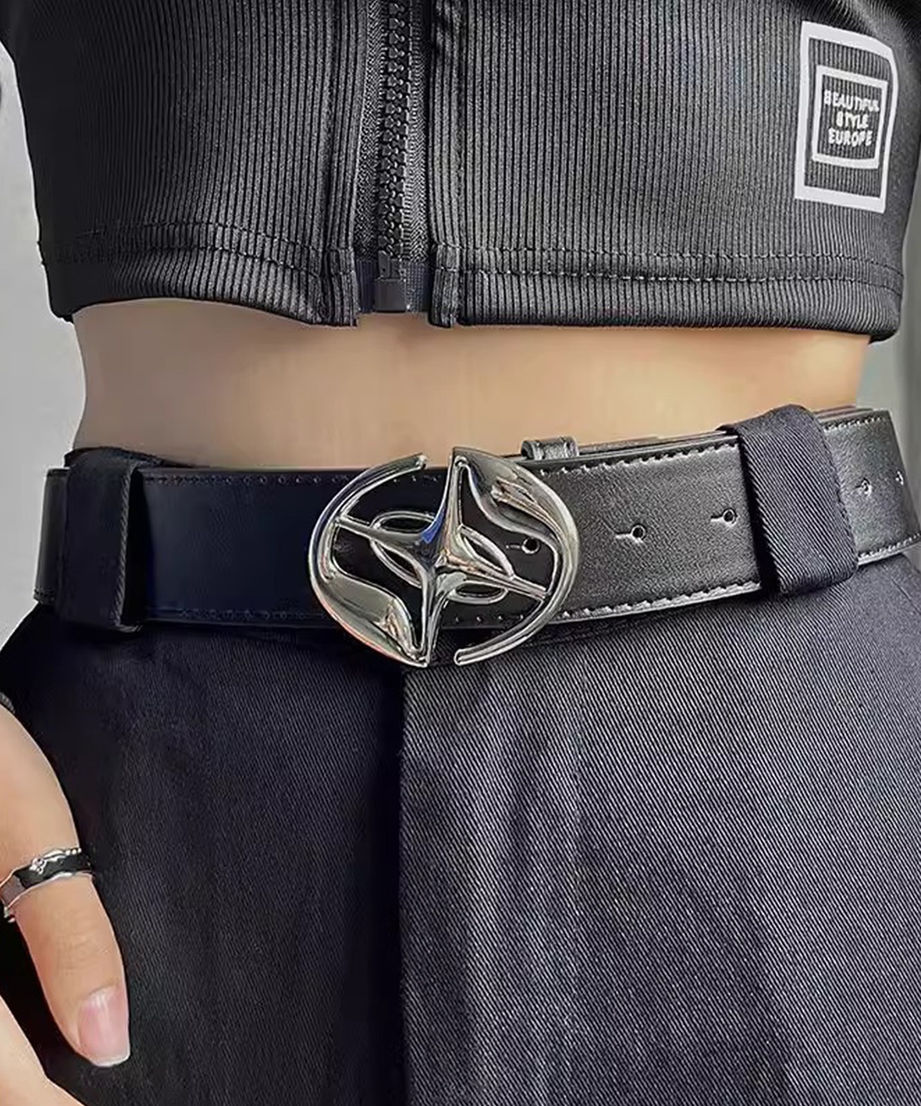 DEVICE select デザイン メタルバックルベルト ブラック シルバー メンズ レディース