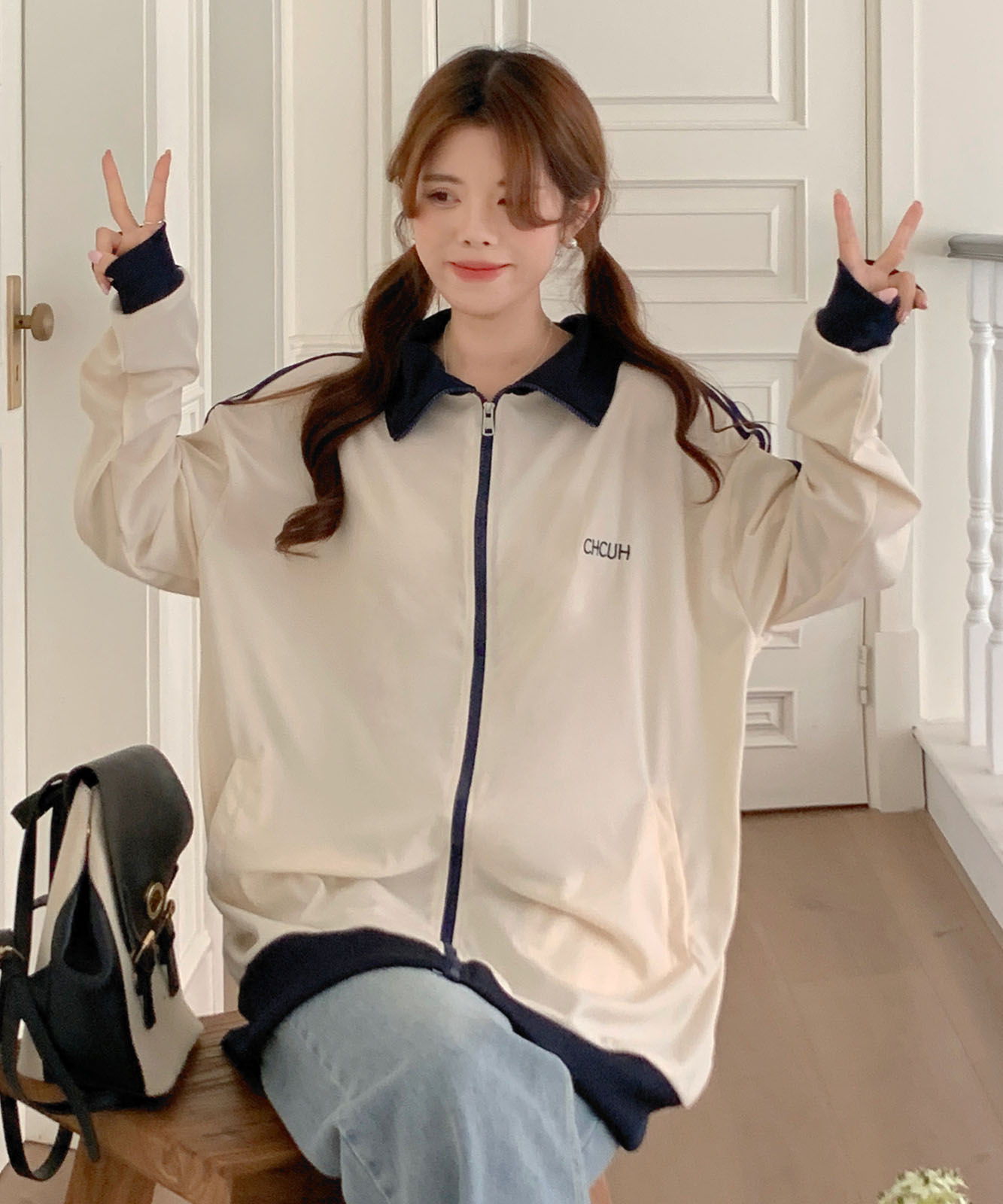 DEVICE select ダブルライン リブ トラックジャケット トラックトップ ジャージ ノームコア メンズ レディース