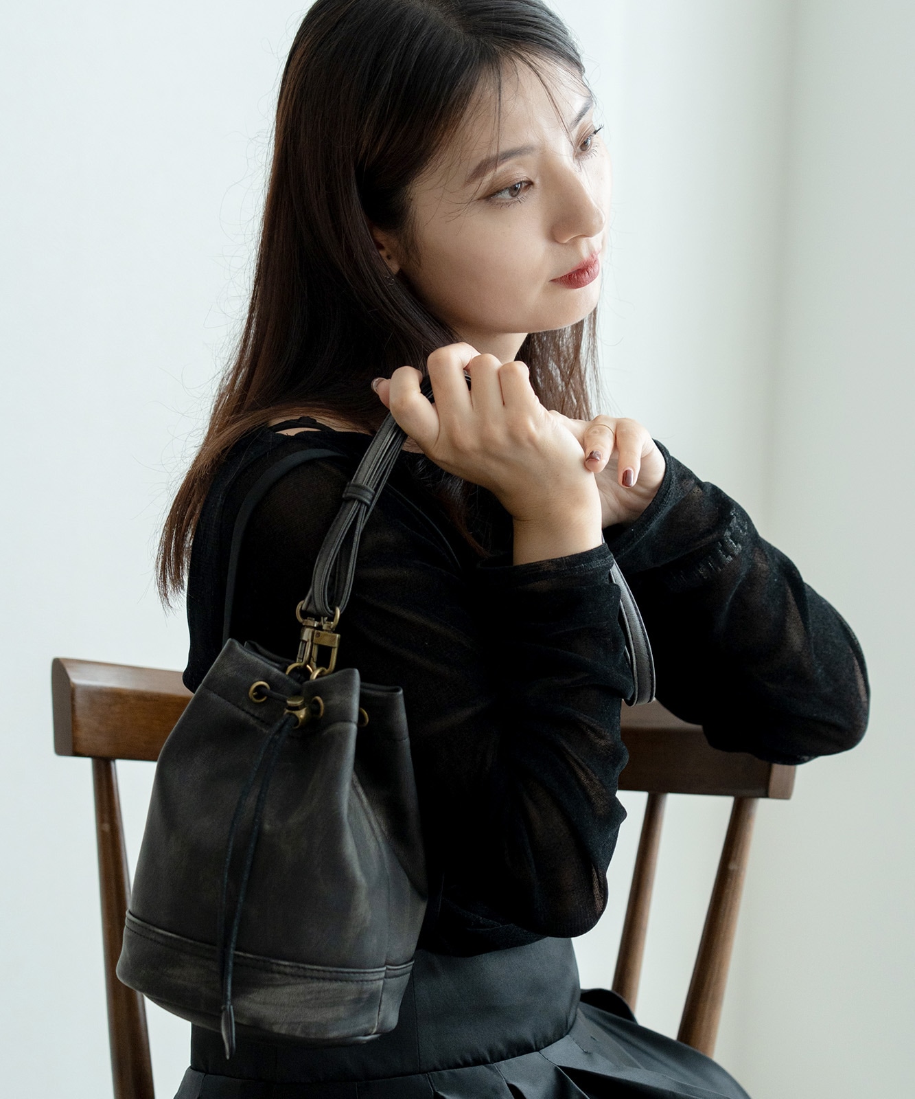 DEVICE ヴィンテージデザイン 巾着 ショルダーバッグ