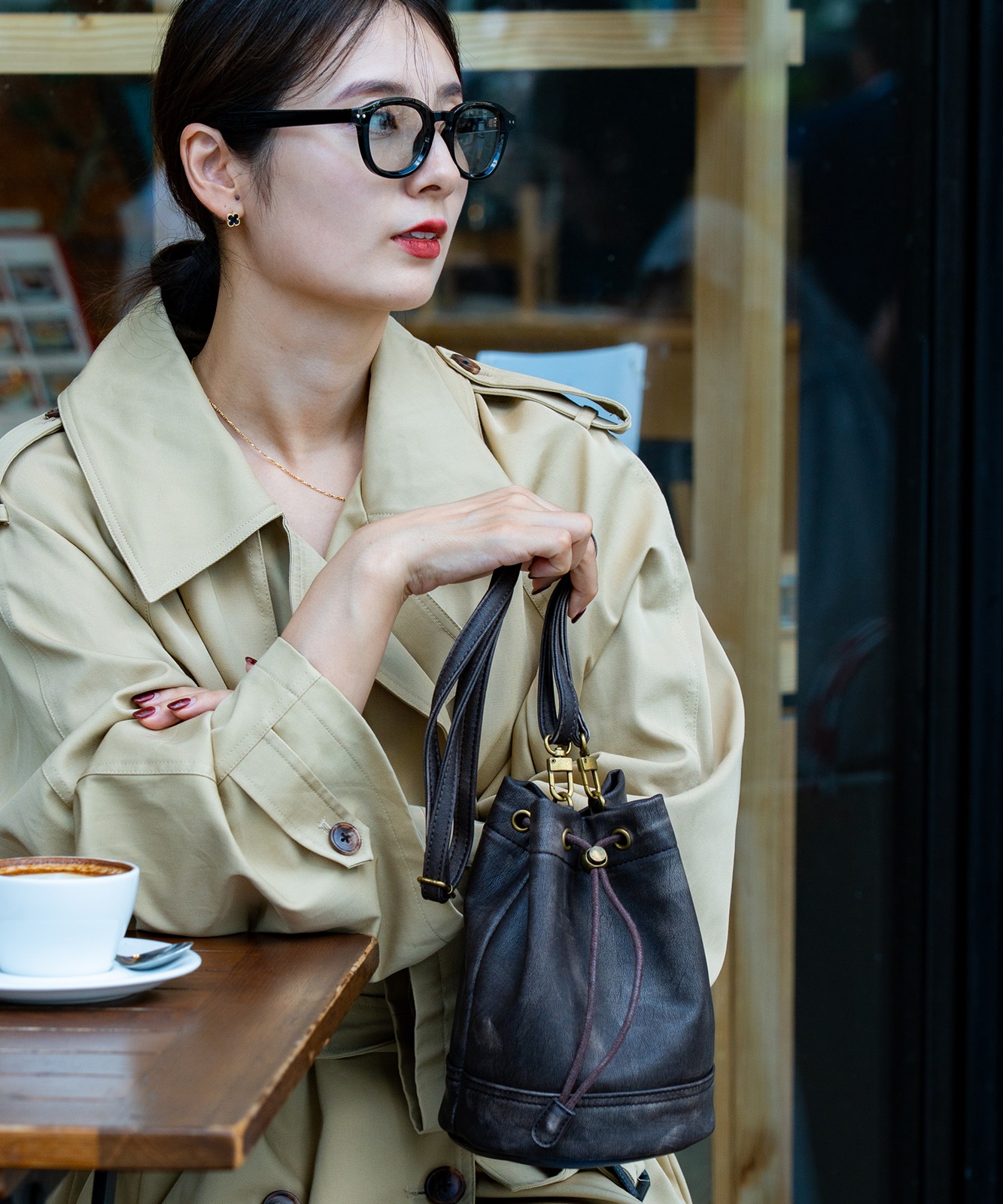 DEVICE ヴィンテージデザイン 巾着 ショルダーバッグ