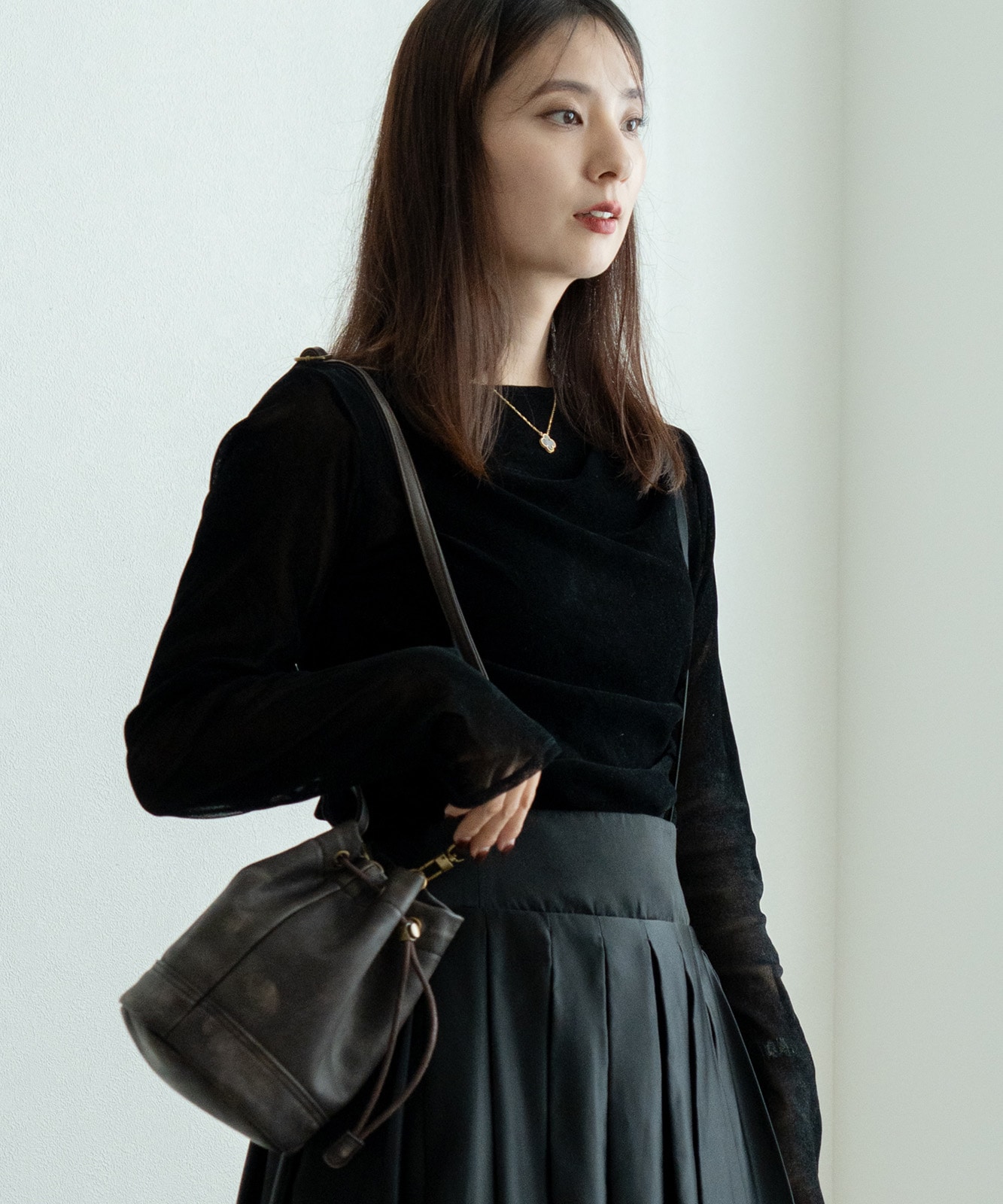 DEVICE ヴィンテージデザイン 巾着 ショルダーバッグ