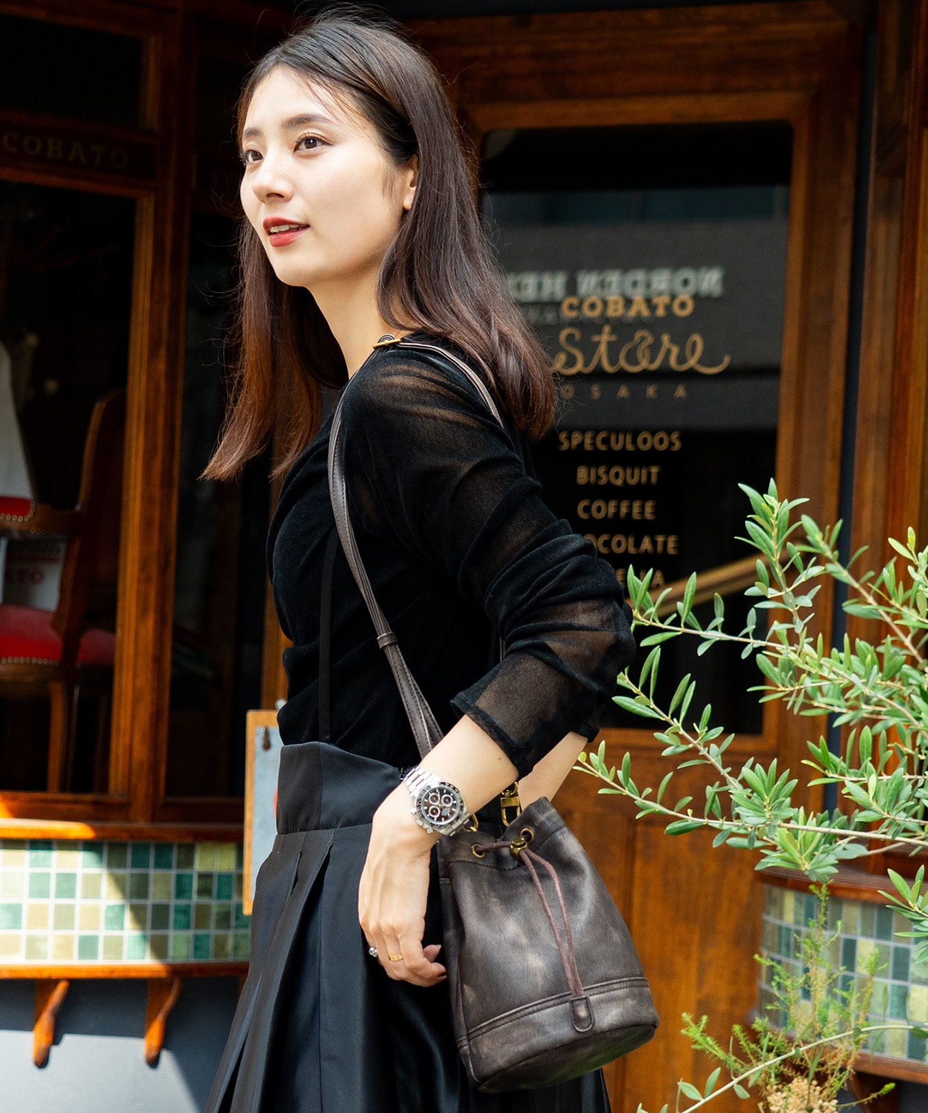 DEVICE ヴィンテージデザイン 巾着 ショルダーバッグ