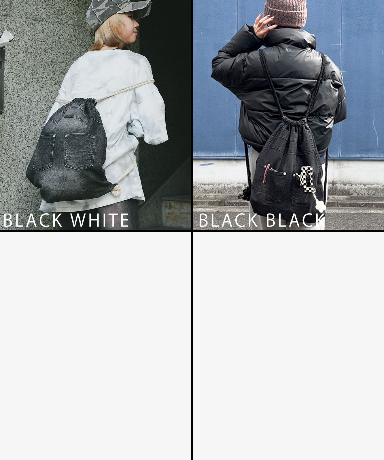 【 DEVICE 】 ウォッシュデニム ナップサック メンズ レディース ユニセックス 古着風 ユーズド加工 RRD24049