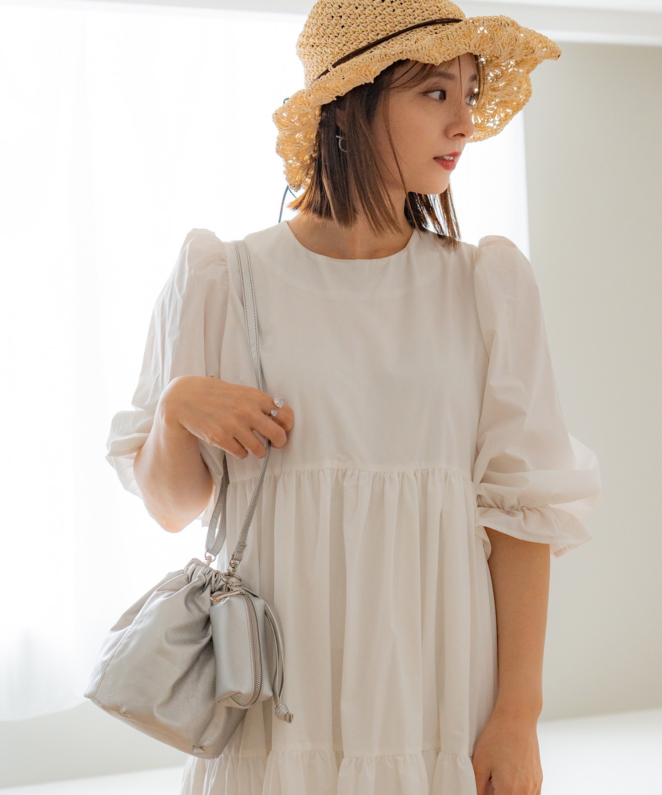 【 DEVICE × じーたーコラボ 】 Rename ソフトフェイクレザー 巾着ショルダーバッグ メンズ レディース RSG20133