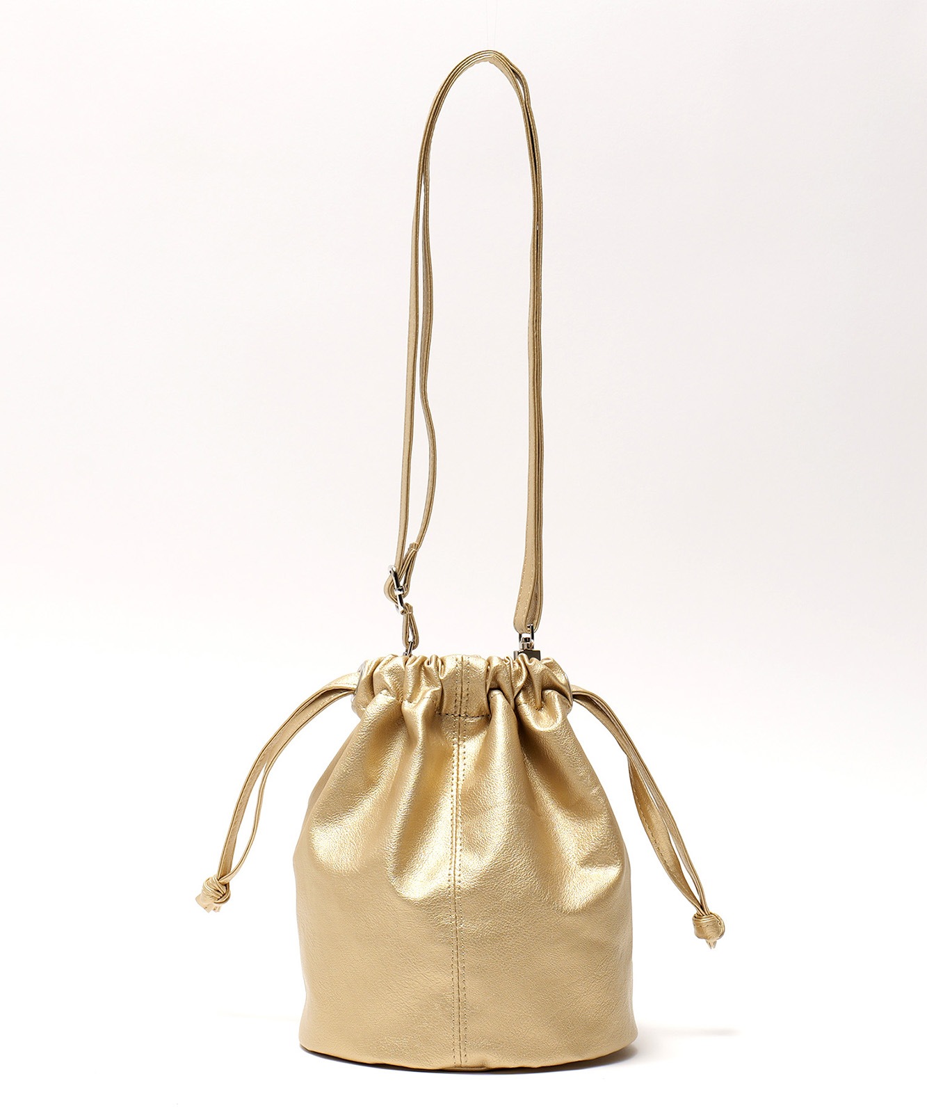 【 DEVICE × じーたーコラボ 】 Rename ソフトフェイクレザー 巾着ショルダーバッグ メンズ レディース RSG20133