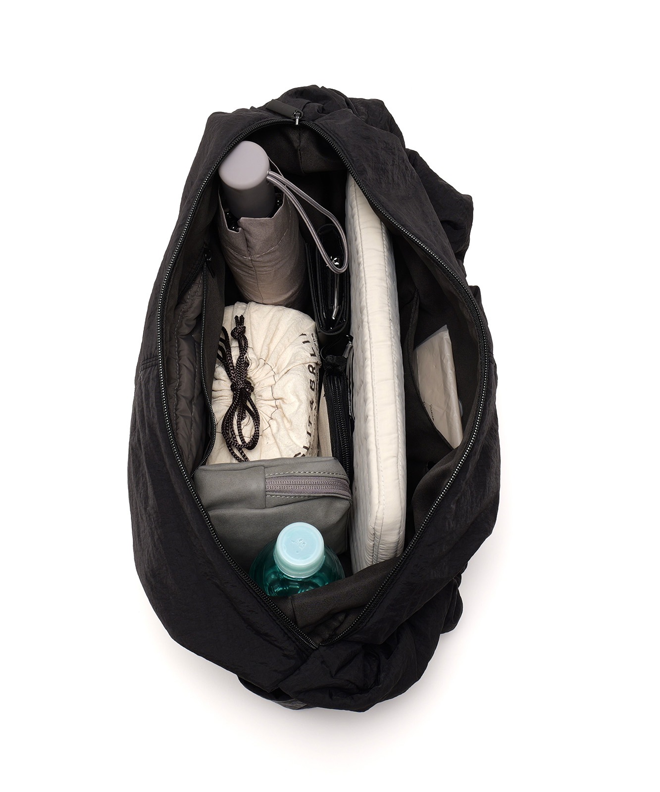 DEVICE+ 軽量  ギャザー ドローコード ショルダーバッグ メンズ レディース