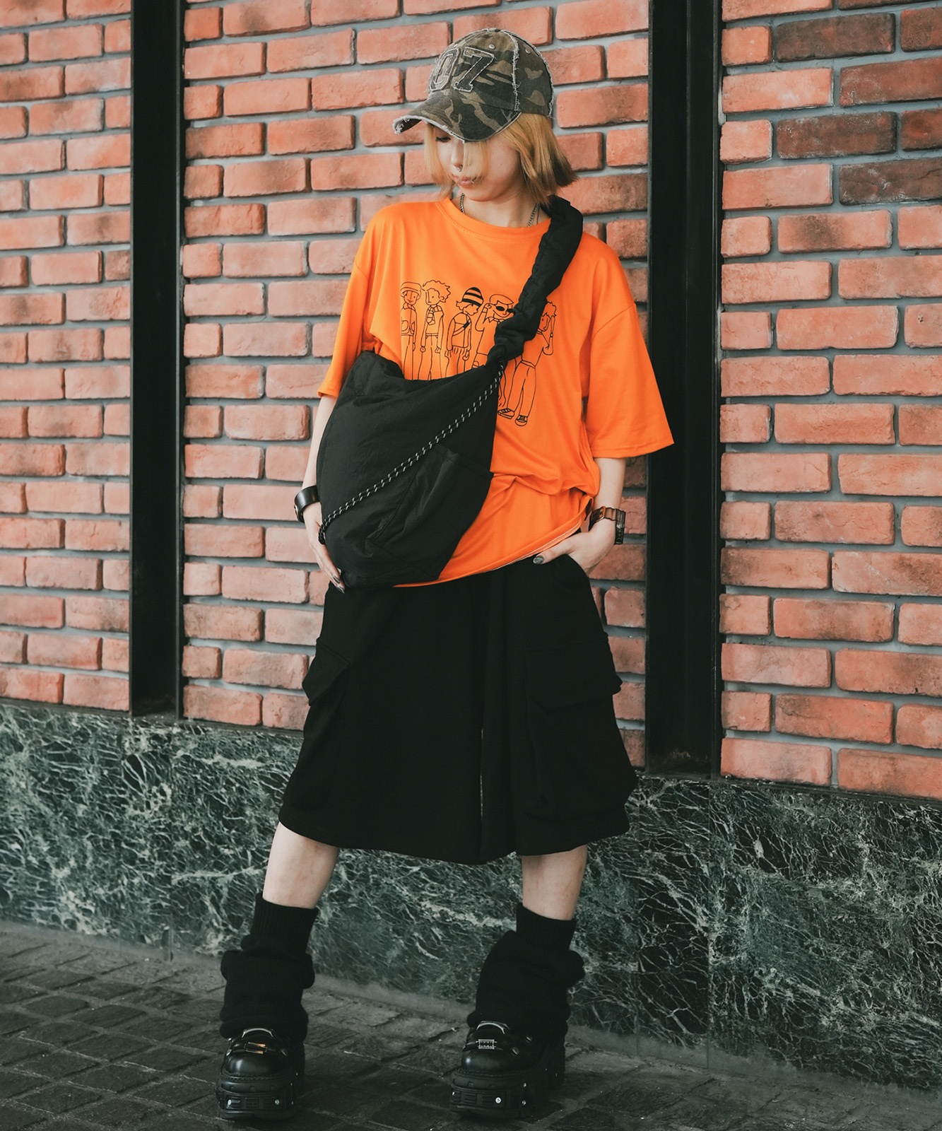 DEVICE+ 軽量  ギャザー ドローコード ショルダーバッグ メンズ レディース