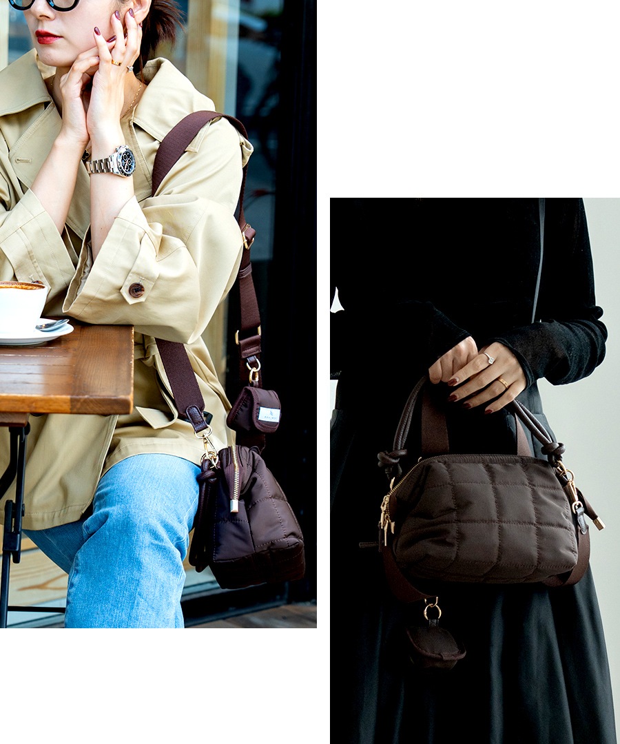 REAIMER キルティング ナイロン 2way ショルダーバッグ