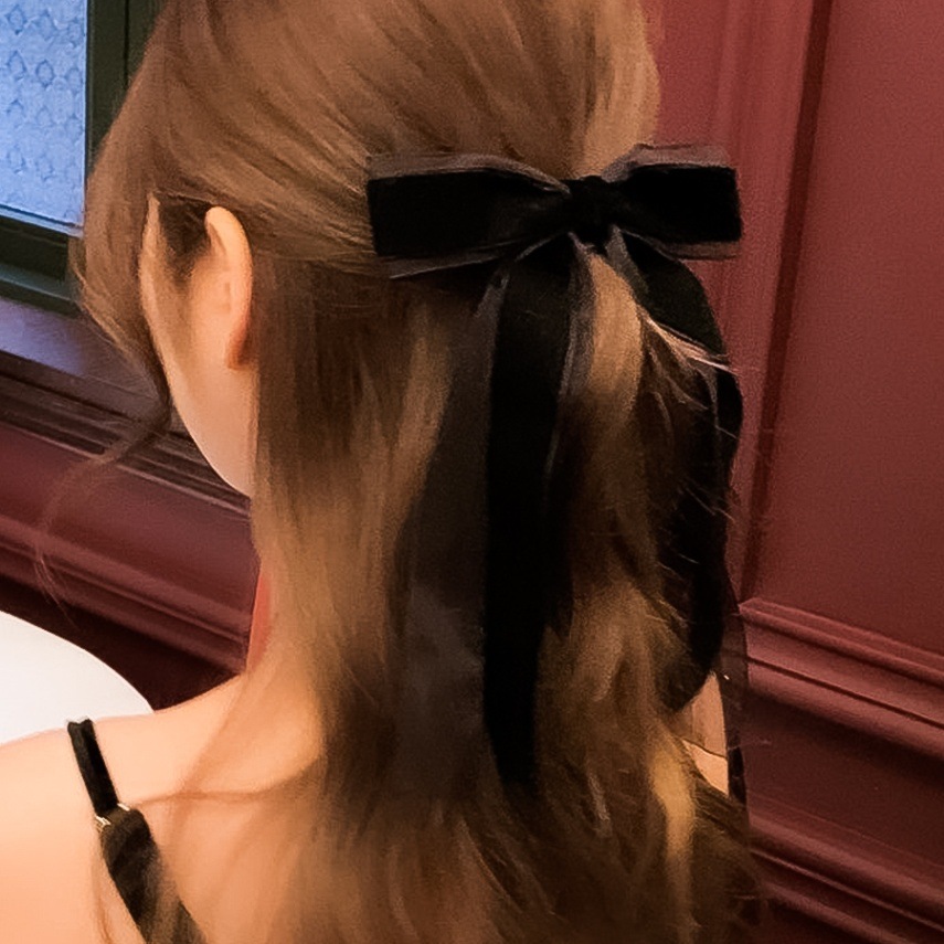 ベロアとオーガンジーのダブルリボンヘアクリップ har-010-0 | ヘア