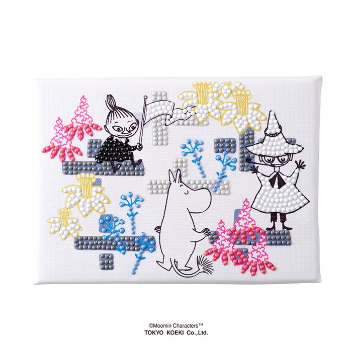 【販売終了】【在庫限り】ダイヤモンドフィックス　ムーミンアートコレクション「Hooray」【MOOMIN/ダイヤモンドアート/アートボード/リトルミイ/ミイ/スナフキン/北欧】