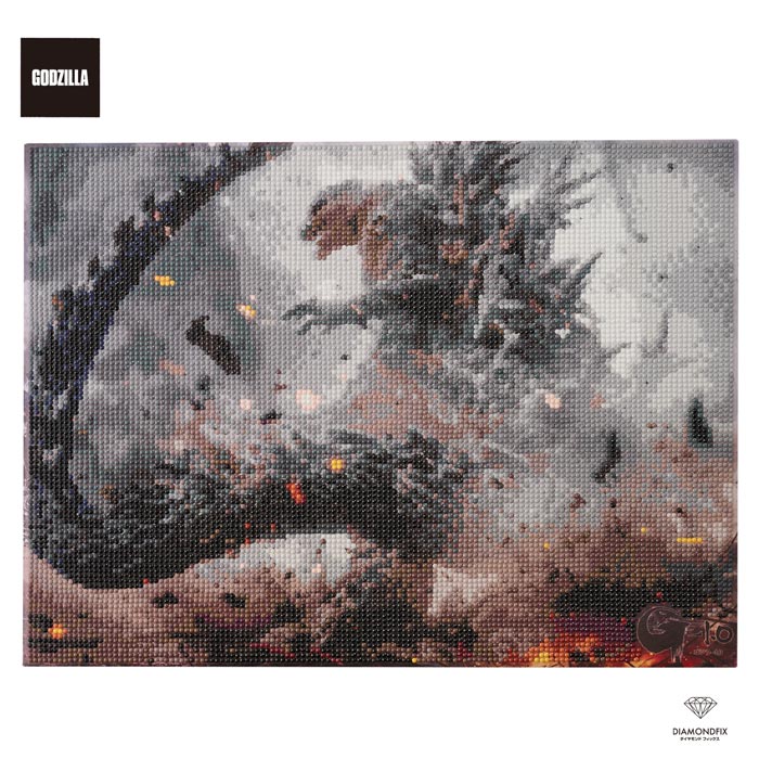 ダイヤモンドフィックス　ゴジラシリーズ『ゴジラ-1.0』【ダイヤモンドアート ビーズを張るだけ アートボード アートパネル キット アート クラフト インテリア GODZILLA MINUS ONE】