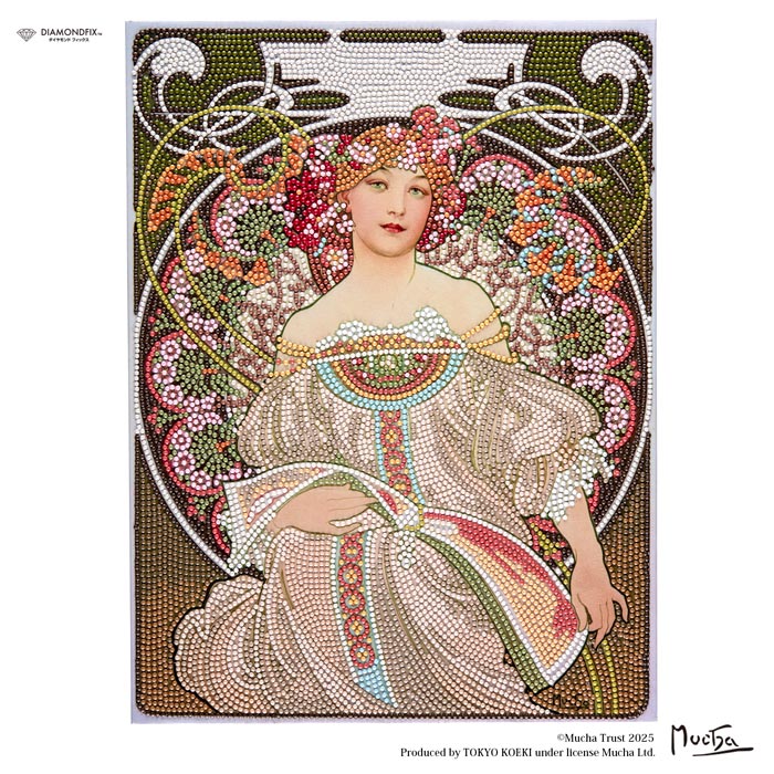 ダイヤモンドフィックス ミュシャ-MUCHA-アートコレクション「夢想」【アルフォンス・ミュシャ アートパネル ポスター インテリア ダイヤモンドアート ビーズを貼るアート ハンドメイド クラフト 手芸 アートボード 脳トレ】