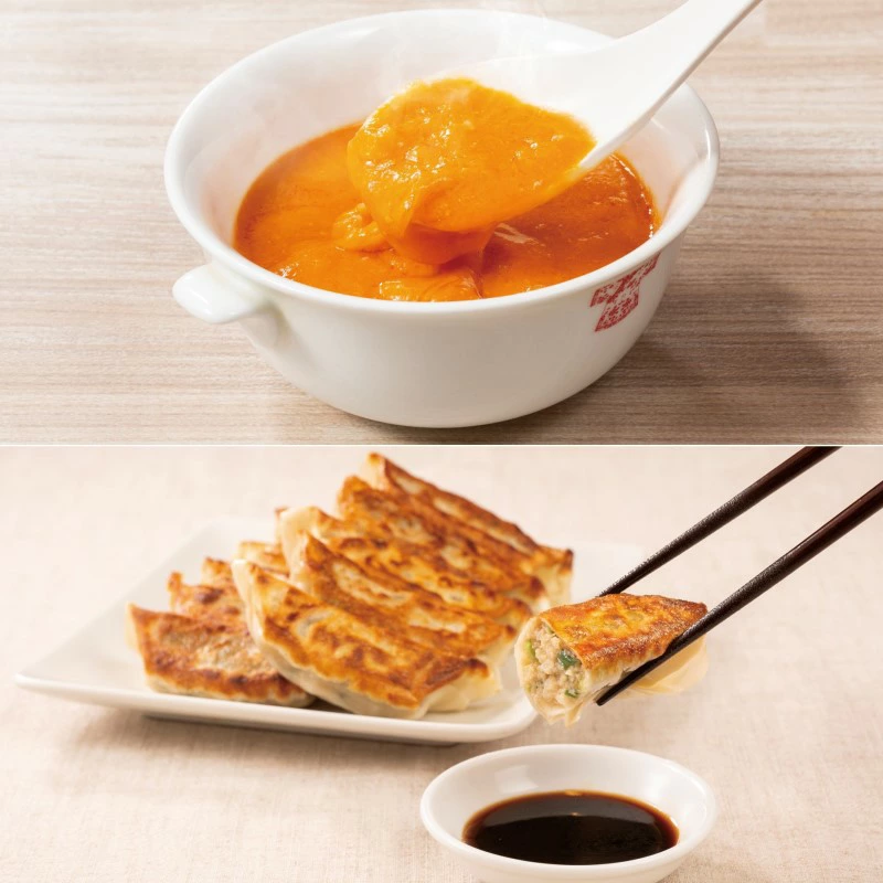 うにとフカヒレのスープ2個と餃子30個セット