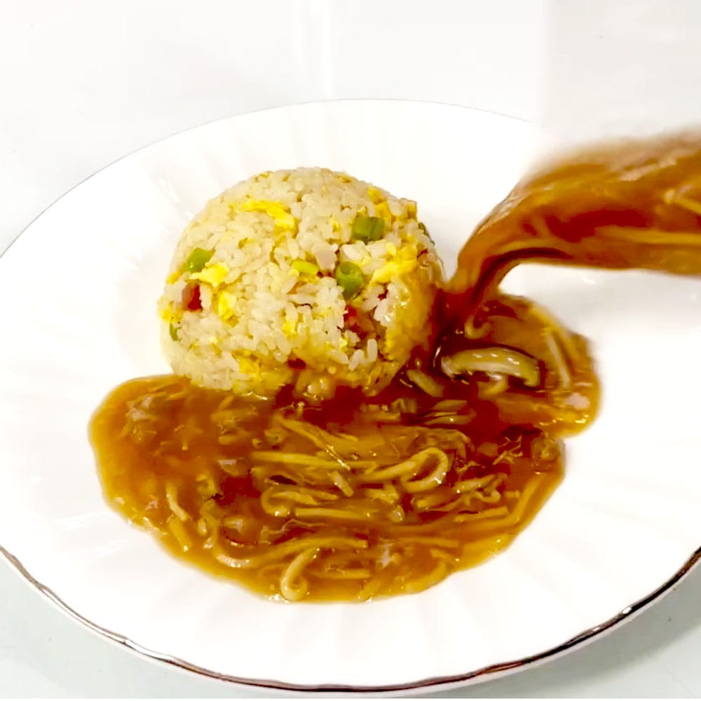「発売記念キャンペーン10%OFF」フカヒレあんかけ炒飯とエビチリ・酢豚セット★7,800円⇒7,020円