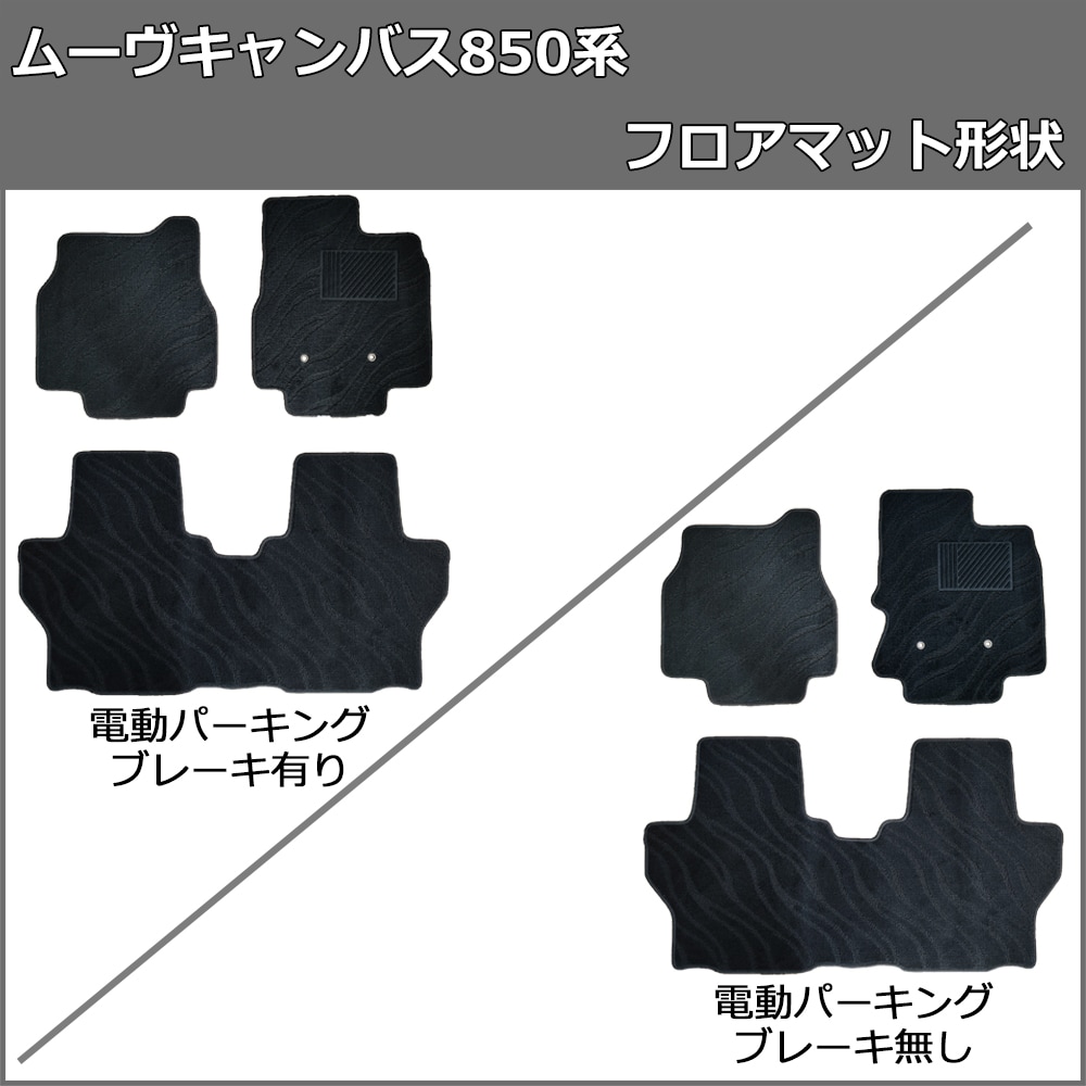 新型 ダイハツ ムーヴキャンバス LA850S LA860S フロアマット 