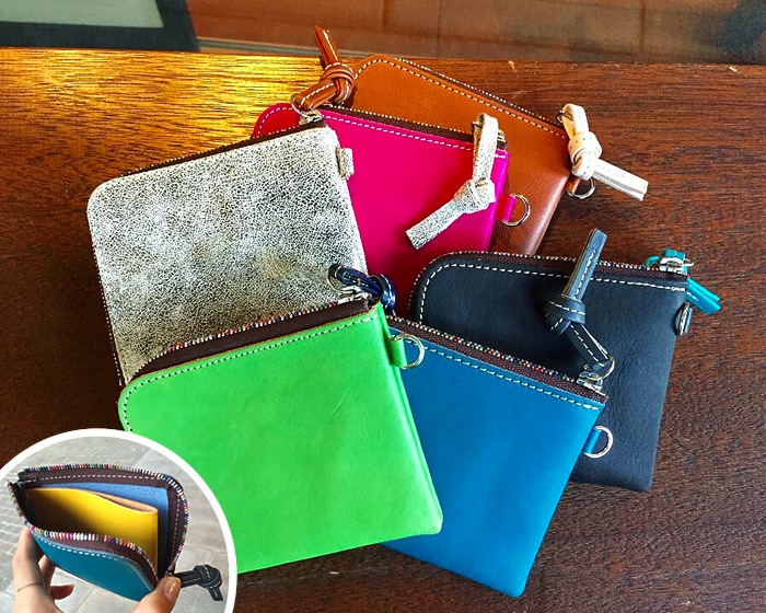 コーナーウォレット 本革【ヌメ革】コンパクト財布