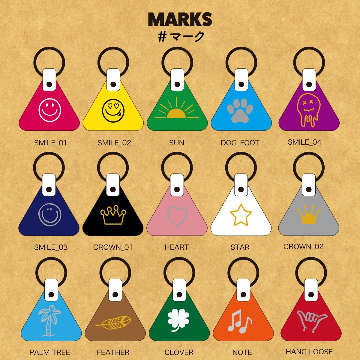 WanTag【トライアングルS/30mm】ペット用犬 迷子札