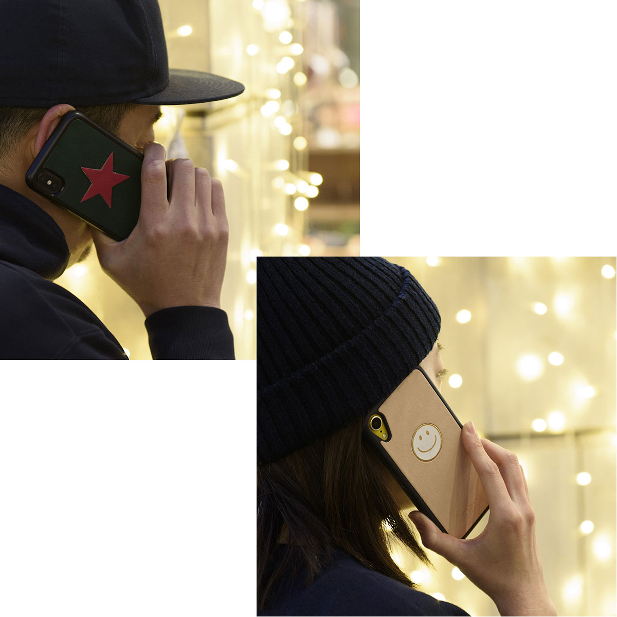 iPhoneOpenCase: Design E_1:ミニマーク刻印(スマイル)+名入れ