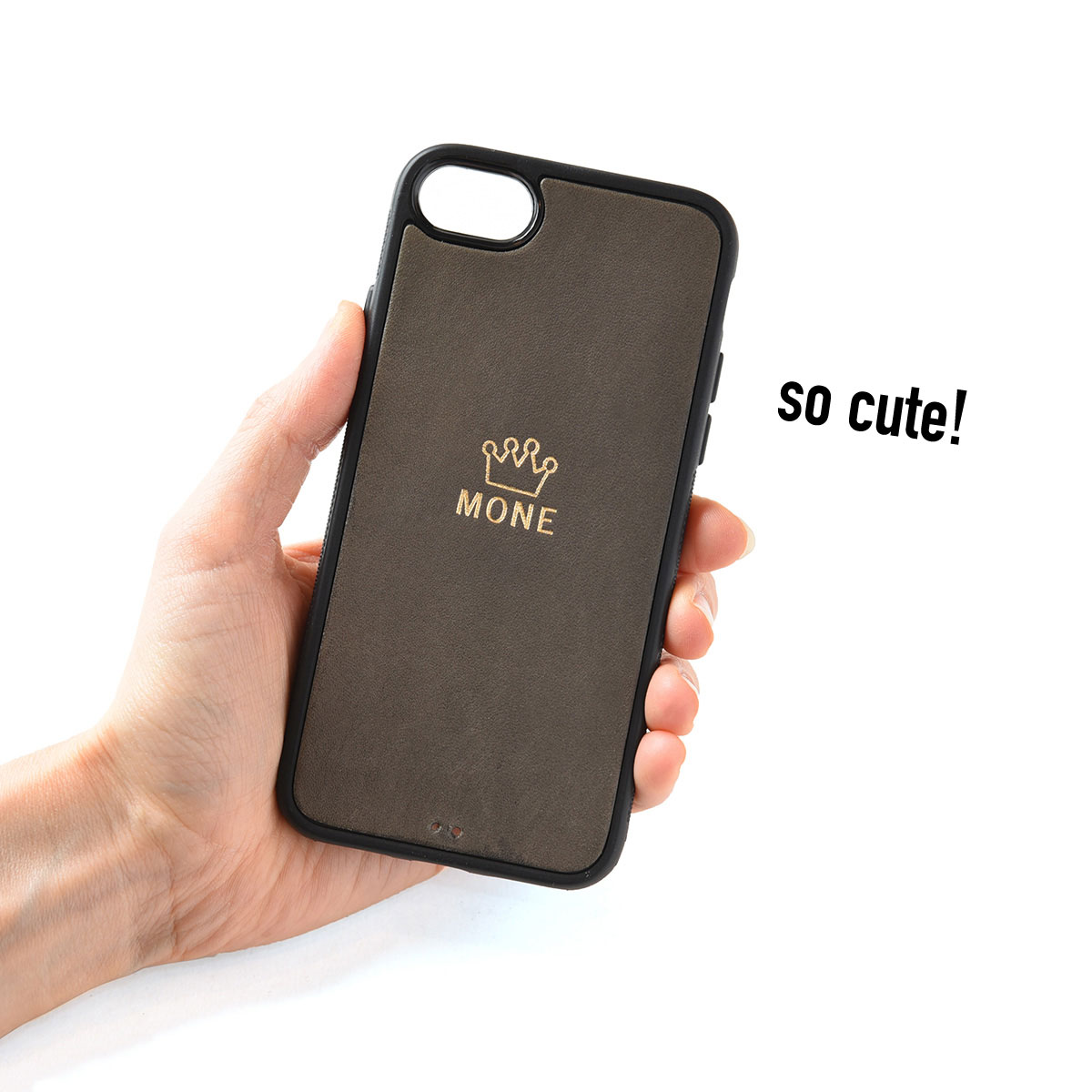 iPhoneOpenCase: Design E_3:ミニマーク刻印(クラウン)+名入れ