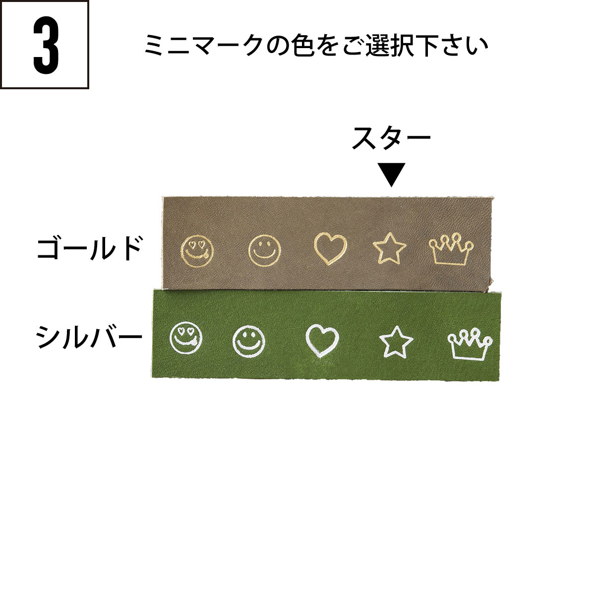 iPhoneOpenCase:   Design E_4:ミニマーク刻印(スター)+名入れ