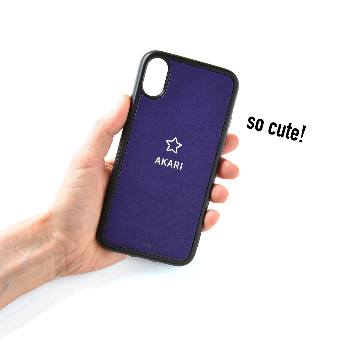 iPhoneOpenCase:   Design E_4:ミニマーク刻印(スター)+名入れ