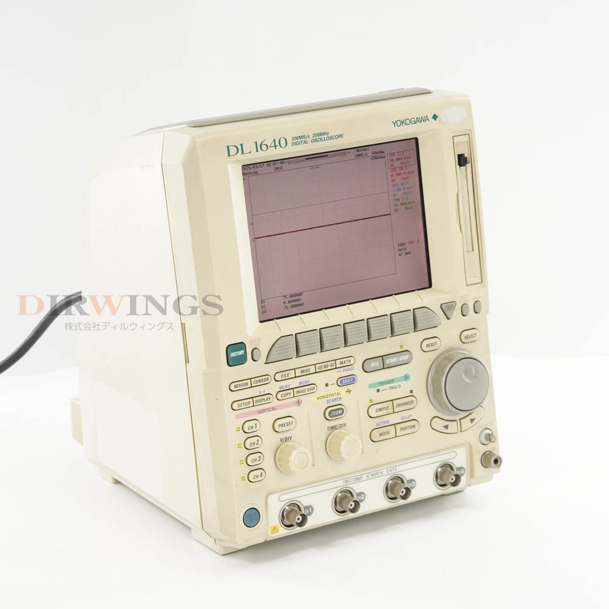 [DW]USED 8���ݾ� YOKOGAWA DL1640 701610-AC-M-J3/C10 DIGITAL OSCILLOSCOPE �ǥ����륪������������ 200MS/s 200MHz [06801-0032]