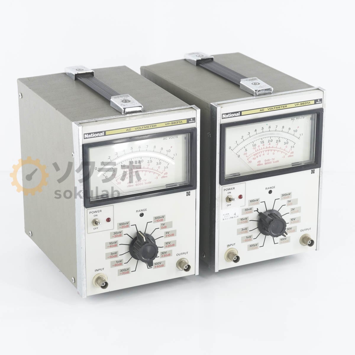 [DW]USED 8���ݾ� 2�楻�å� National VP-9631A AC VOLTMETER AC�ܥ�ȥ᡼���� AC�Ű��� ��ή�Ű��� 1MHz [07237-0007]