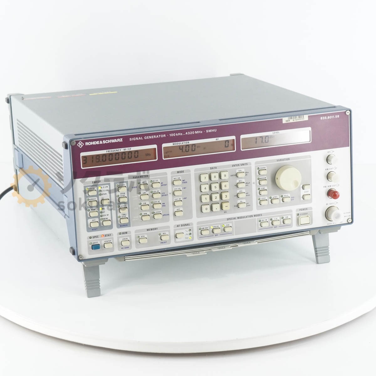 [DW]USED 8���ݾ� Rohde & Schwarz SMHU 835.8011.58 SIGNAL GENERATOR �����ʥ른���ͥ졼���� ����ȯ���� 100kHz-4320MHz...[07402-0001]