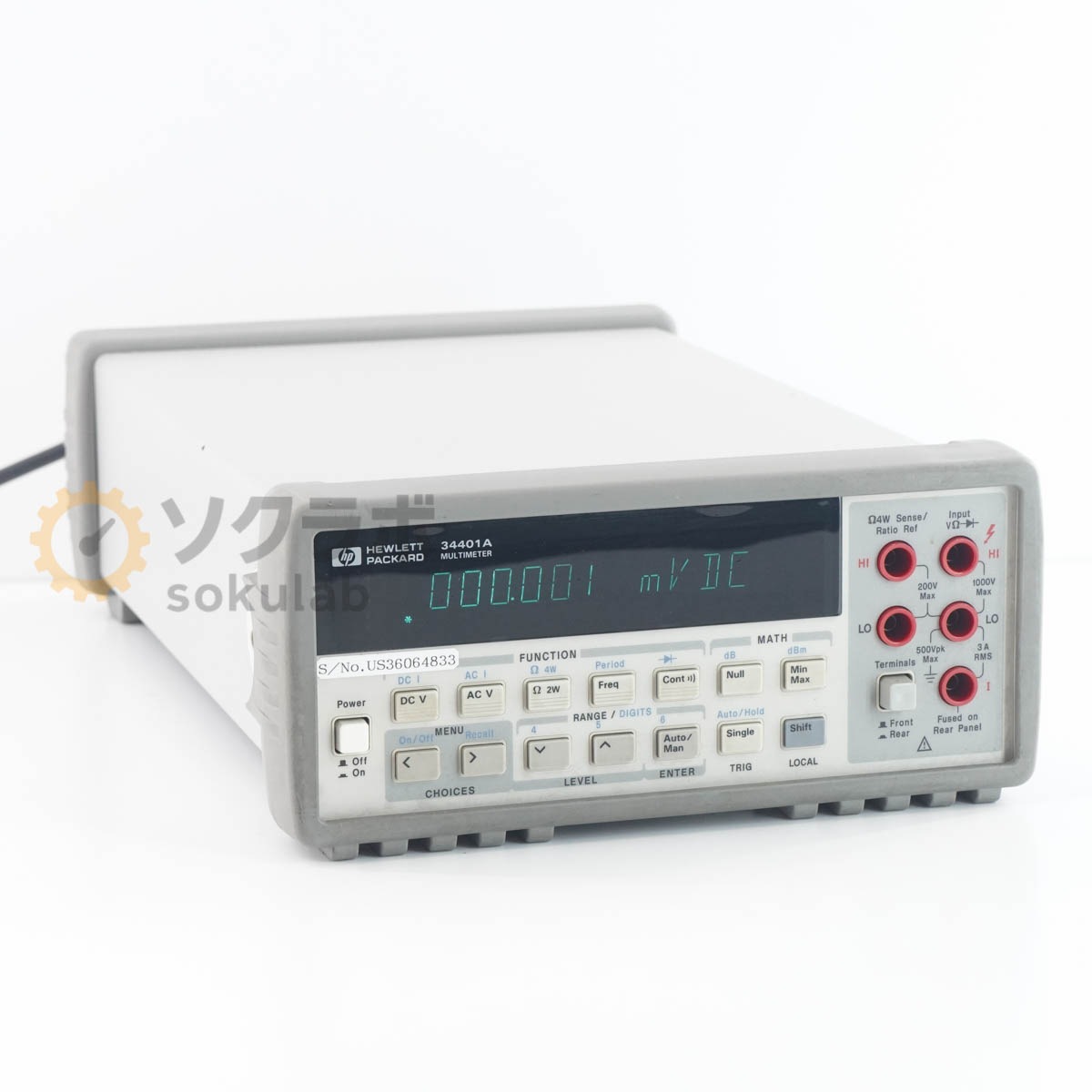 [DW]USED 8���ݾ� hp 34401A DMM DIGITAL MULTIMETER �ǥ�����ޥ���᡼���� 6 1/2�� [07380-0349]