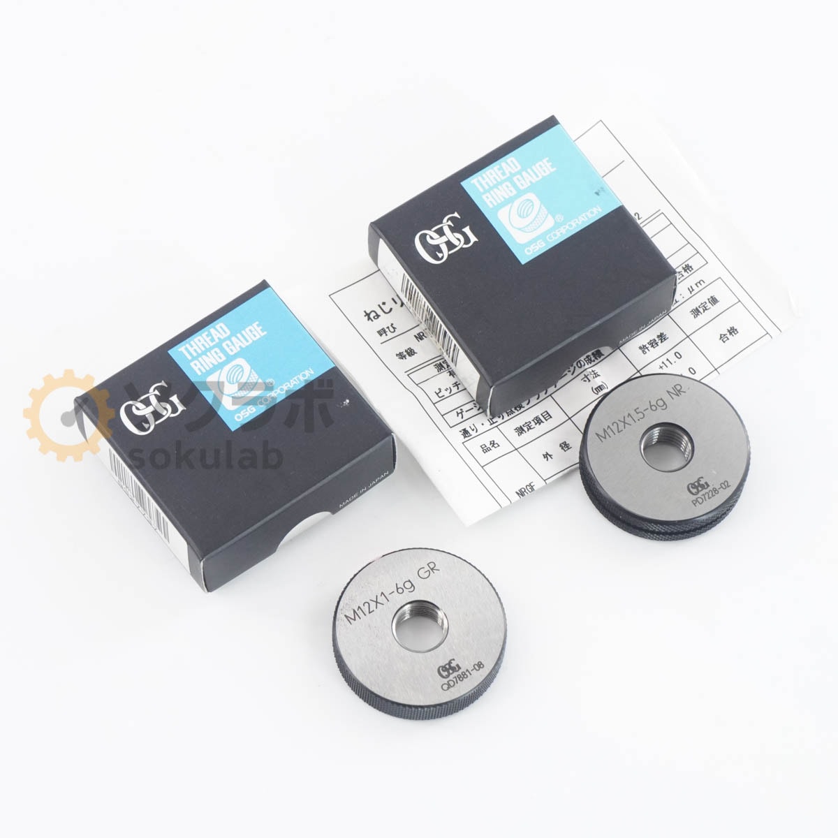 [DW]USED 8���ݾ� ���å� OSG M12X1-6g GR M12X1.5-6g NR THREAD RING GAUGE �ͤ���󥰥����� �ͤ������� ��󥰥����� [07380-0214]