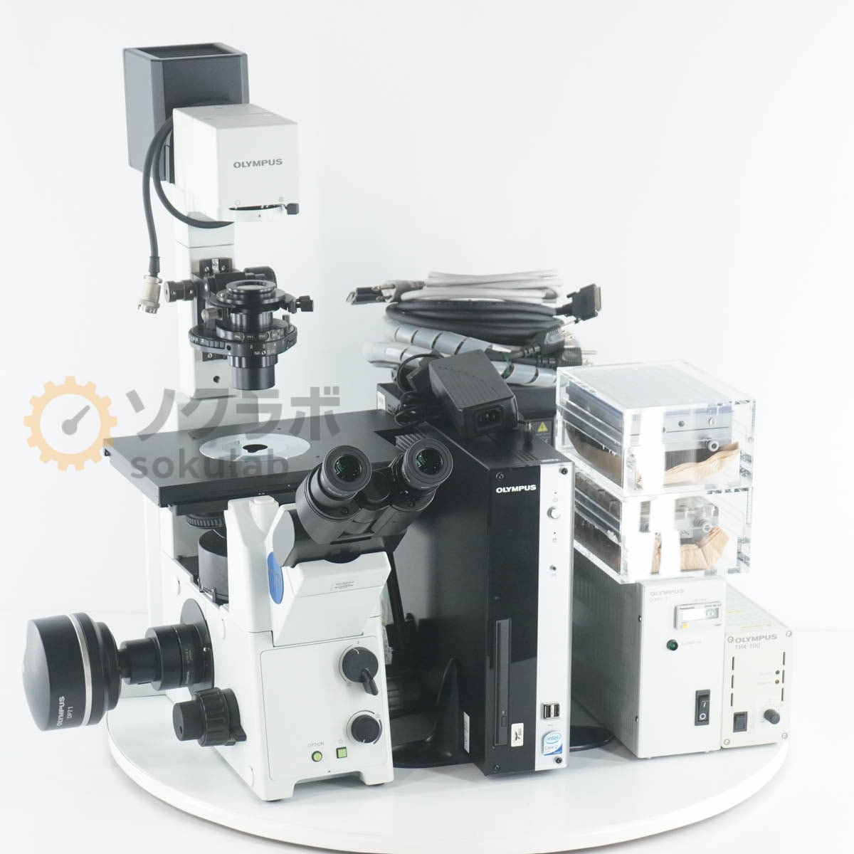 [DW]USED 8���ݾ� OLYMPUS IX71S1F-3 IX71 Microscope ��Ω���ꥵ���������� WHN10��/22 4��/0.13 10��/0.30 20��/0.45 40...[07436-0045]