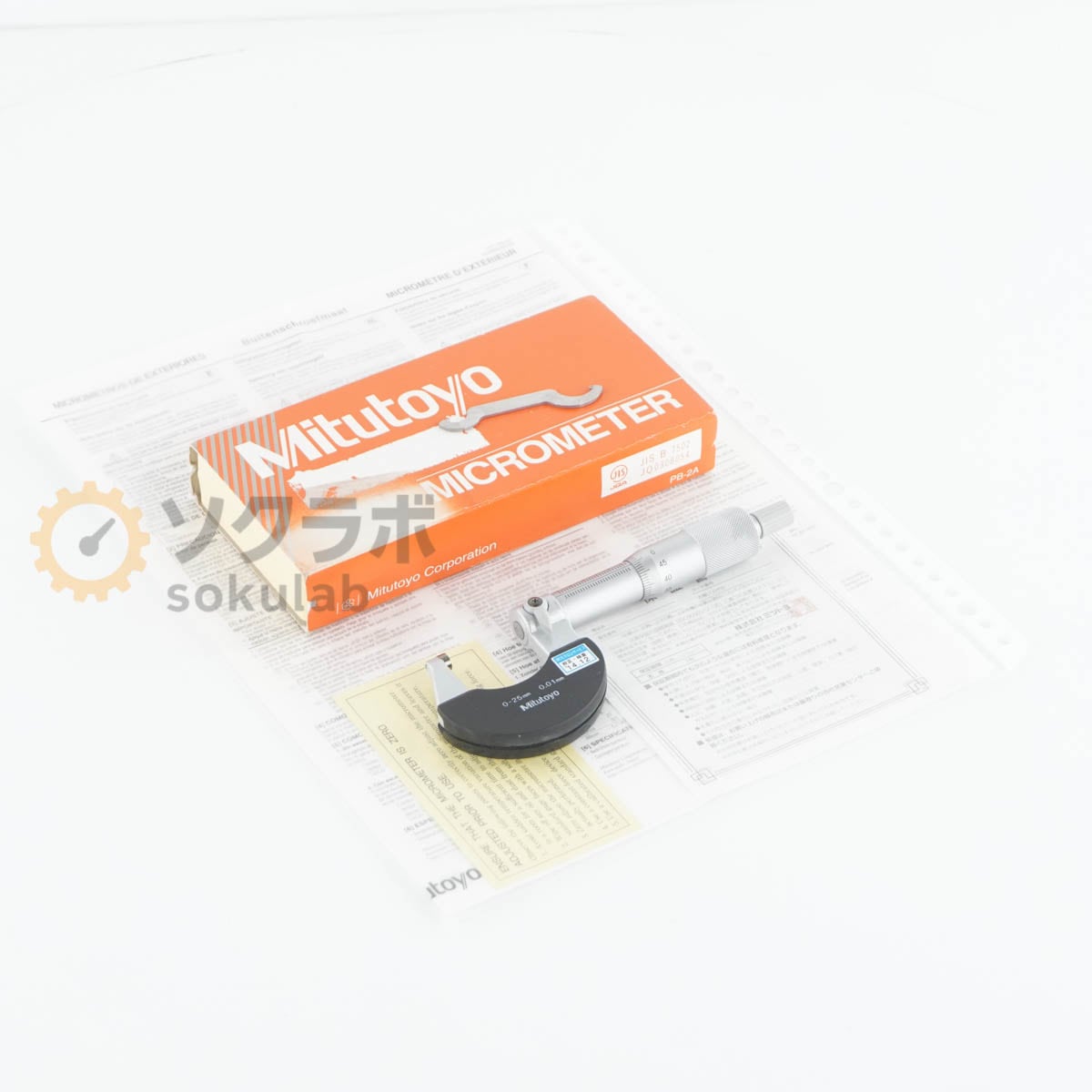 [DW]USED 8���ݾ� Mitutoyo M310-25 102-301 MICROMETER ɸ�೰¦�ޥ������᡼���� 0-25mm 0.01mm [07782-0012]