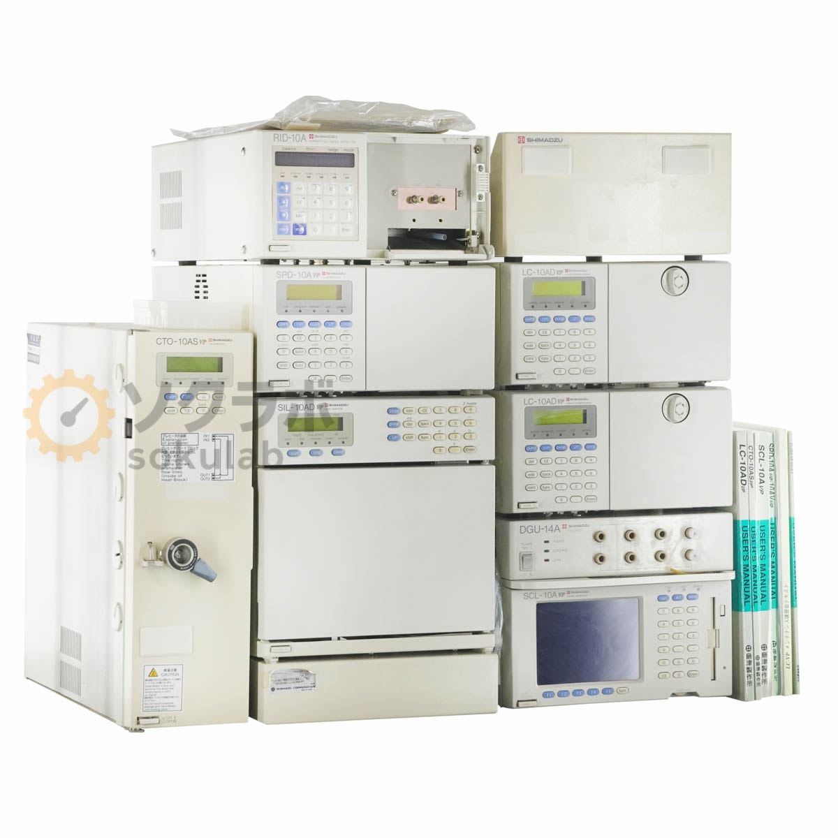 [DW]USED 8���ݾ� �켰���å� SHIMADZU LC-10ADVP*2 SCL-10AVP SIL-10ADVP SPD-10AVP RID-10A CTO-10ASVP DGU-14A HPLC ��...[07692-0095]