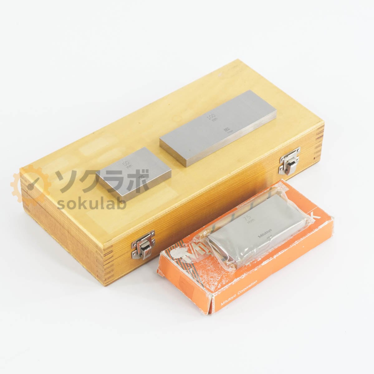 [DW]USED 8���ݾ� ���å� KKS Mitutoyo 611801-02 GAUGE BLOCK �������֥��å� �֥��å������� 50mm 75mm 100mm [08078-0021]
