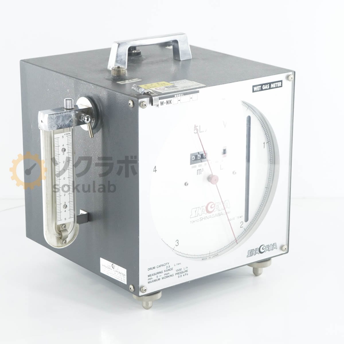 [DW]USED 8���ݾ� Shinagawa W-NK B-2.5A W-NK Da-2.5A �� WET GAS METER Flowmeter ���������᡼���� �ѻ�ή�̷� [07902-0003]