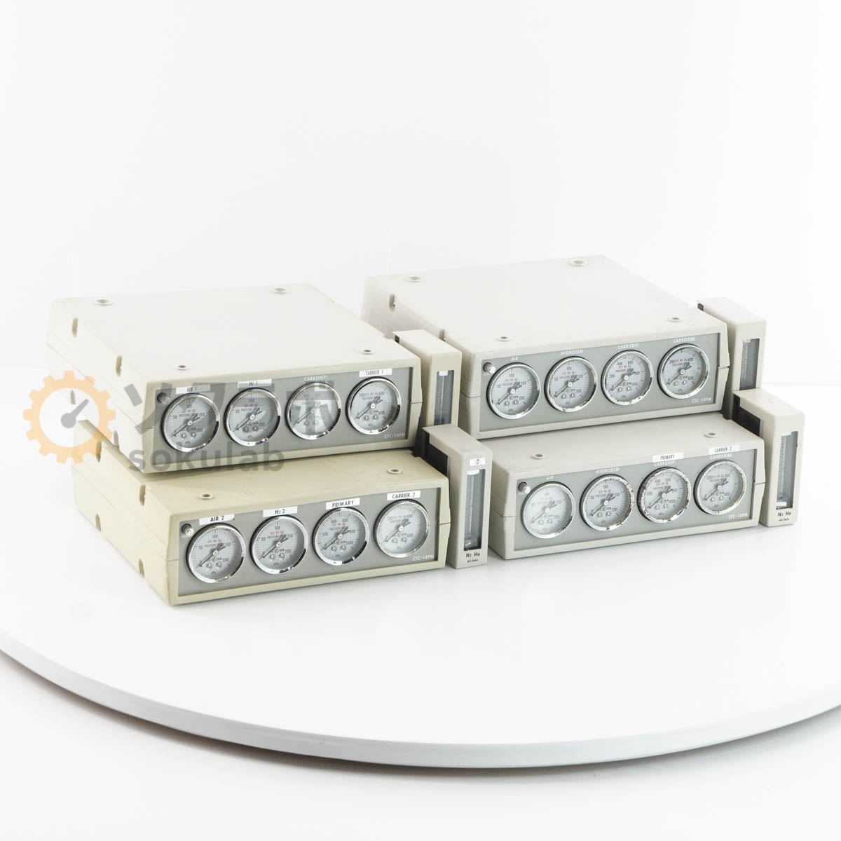 [DW]USED 8���ݾ� 4�楻�å� SHIMADZU CFC-14PM Flow Controller for GC Gas Chromatograph �ե�������ȥ����顼 ��������...[07902-0105]