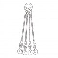 ＪＩＳロック両シンブル入４点吊ワイヤ６ｍｍ×１．５ｍ　[33656]|荷締・吊り下げ|荷役・運搬