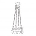 ＪＩＳロック両シンブル入４点吊ワイヤ９ｍｍ×１ｍ　[33658]|荷締・吊り下げ|荷役・運搬