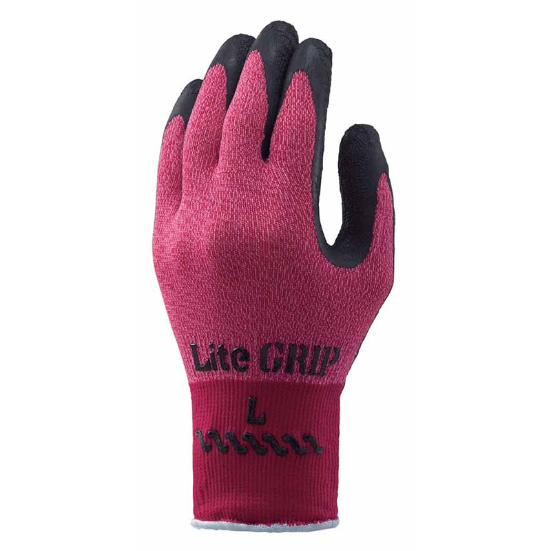 【ショーワグローブ】ライトグリップ（タグ付）　レッド341 [27836-27838]|作業・保護用品|安全・作業用品・資材