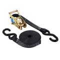ラチェットバックル式ラッシングベルト（S字フック1.5t） 幅 25mm 長さ 0.5m＋4m 5705 [02645]|荷締・吊り下げ|荷役・運搬