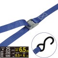 荷締めベルト青 S字フック250kg 幅25mm×長さ0.5＋6m[74943]|荷締・吊り下げ|荷役・運搬